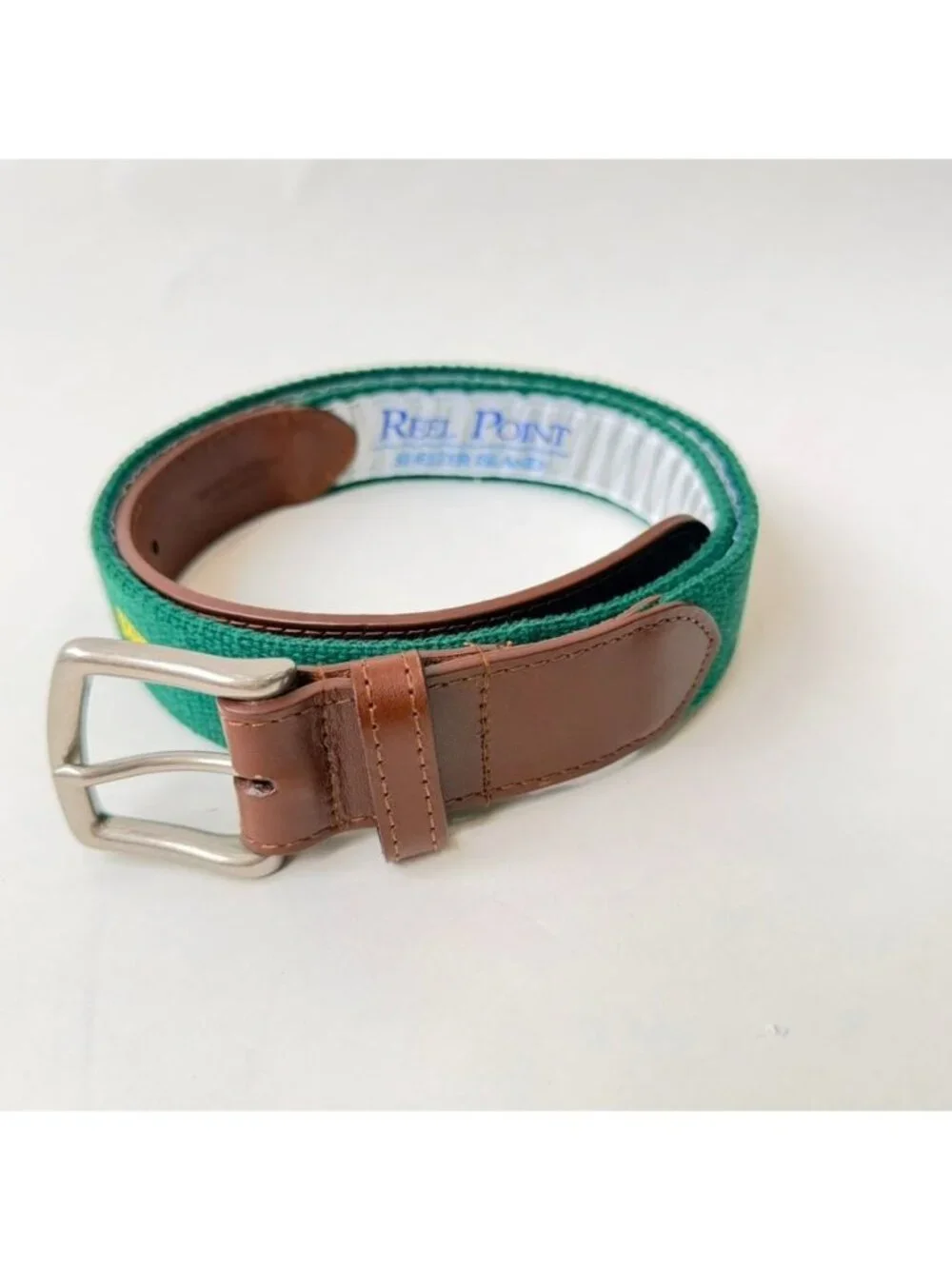 Reel Point Shelter woven Canvas Belt Green Men's Size 36